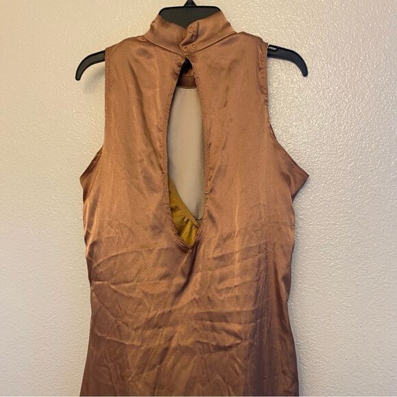 WEISSMAN Balera Elite Dance silky Charmeuse Mock Neck slip Dress D13067 MA adult - Picture 5 of 12